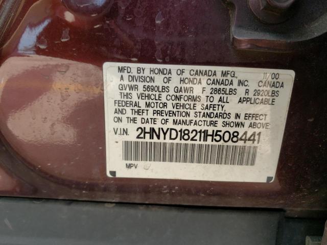 Photo 10 from auction – 2001 ACURA MDX with VIN 2HNYD18211H508441