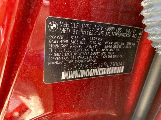 Photo 10 from auction – 2011 BMW X3 XDRIVE2 with VIN 5UXWX5C59BL710041