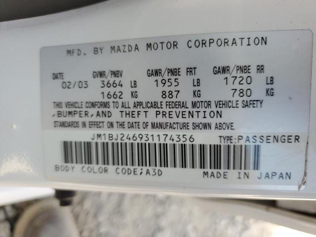 Photo 10 from auction – 2003 MAZDA PROTEGE with VIN JM1BJ246931174356