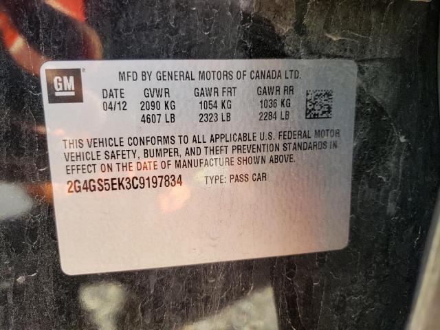 Photo 10 from auction – 2012 BUICK REGAL with VIN 2G4GS5EK3C9197834