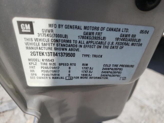 Photo 10 from auction – 2004 GMC NEW SIERRA with VIN 2GTEK13T841379500