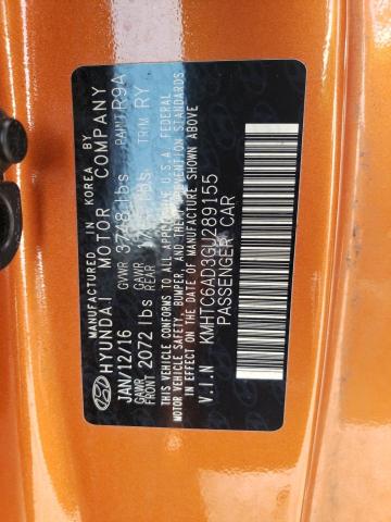 Photo 10 from auction – 2016 HYUNDAI VELOSTER with VIN KMHTC6AD3GU289155