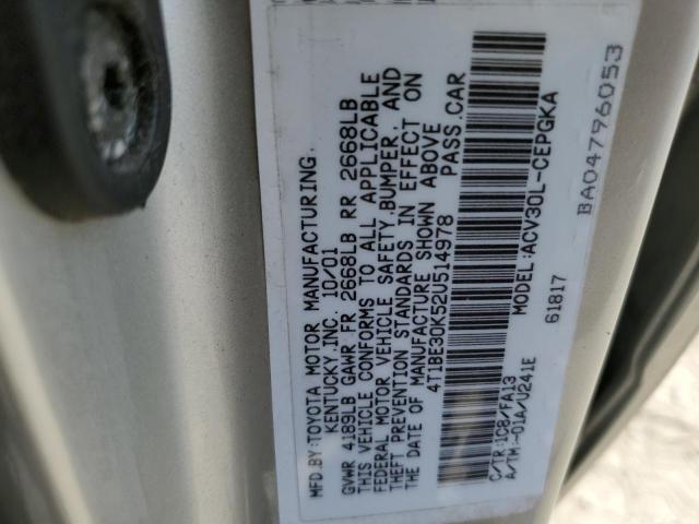 Photo 10 from auction – 2002 TOYOTA CAMRY LE with VIN 4T1BE30K52U514978