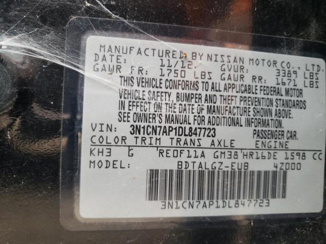 Photo 10 from auction – 2013 NISSAN VERSA S with VIN 3N1CN7AP1DL847723