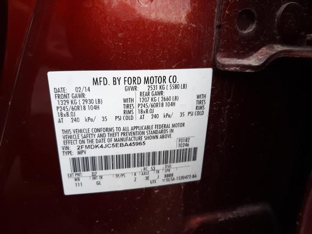 Photo 10 from auction – 2014 FORD EDGE SEL with VIN 2FMDK4JC5EBA45965