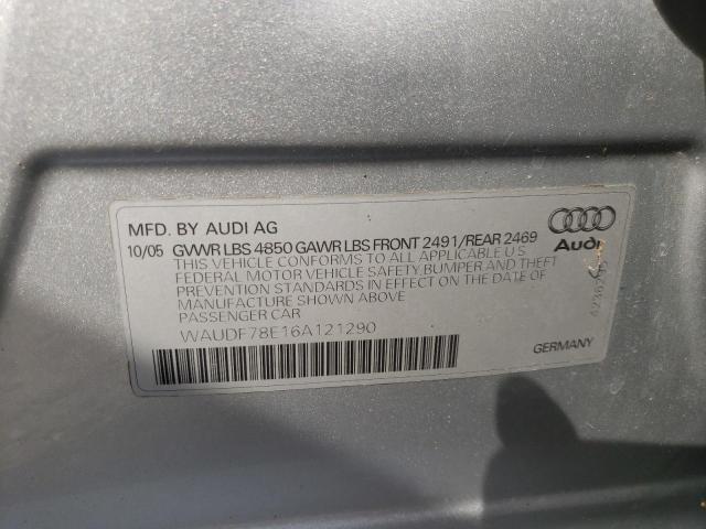 Photo 10 from auction – 2006 AUDI A4 2.0T QU with VIN WAUDF78E16A121290