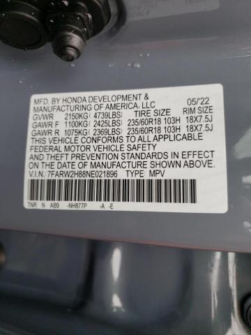 Photo 10 from auction – 2022 HONDA CR-V EXL with VIN 7FARW2H88NE021896