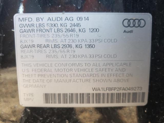 Photo 10 from auction – 2015 AUDI Q5 PREMIUM with VIN WA1LFBFP2FA049273