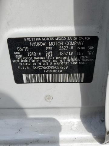 Photo 10 from auction – 2019 HYUNDAI ACCENT SE with VIN 3KPC24A32KE087269