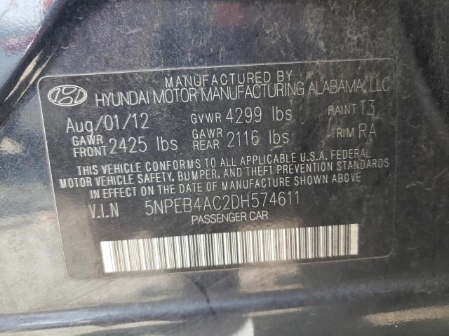 Photo 10 from auction – 2013 HYUNDAI SONATA GLS with VIN 5NPEB4AC2DH574611