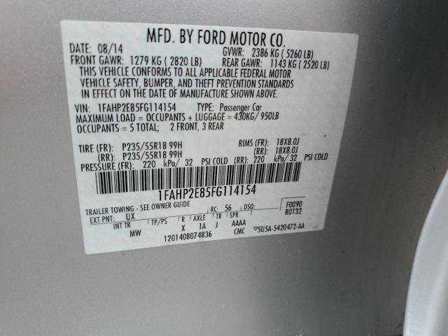 Photo 10 from auction – 2015 FORD TAURUS SEL with VIN 1FAHP2E85FG114154