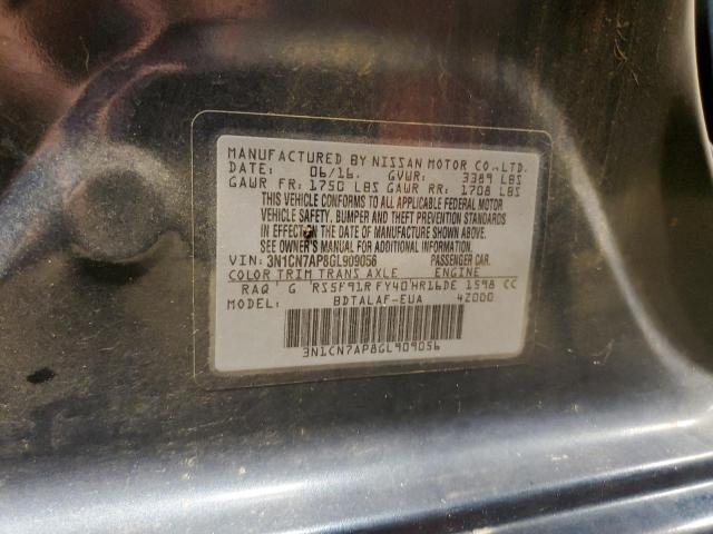 Photo 10 from auction – 2016 NISSAN VERSA S with VIN 3N1CN7AP8GL909056