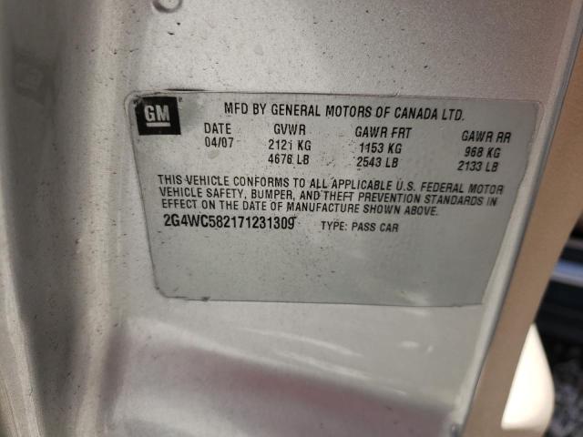 Photo 10 from auction – 2007 BUICK LACROSSE C with VIN 2G4WC582171231309