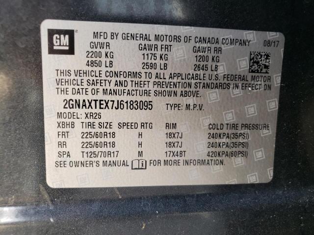 Photo 10 from auction – 2018 CHEVROLET EQUINOX LT with VIN 2GNAXTEX7J6183095