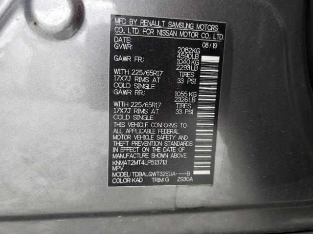 Photo 10 from auction – 2020 NISSAN ROGUE S with VIN KNMAT2MT4LP513713