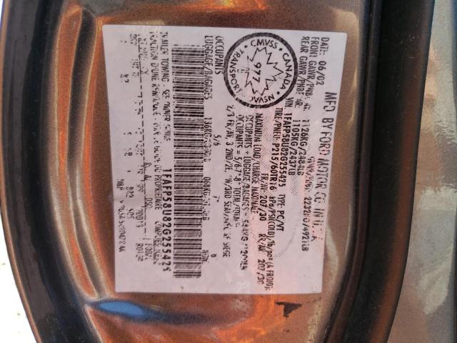 Zdjęcie 10 z aukcji – 2002 FORD TAURUS SE z VIN 1FAFP58U82G255425