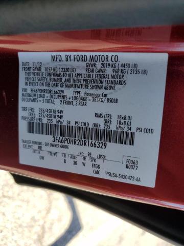 Photo 10 from auction – 2013 FORD FUSION SE with VIN 3FA6P0HR2DR166329