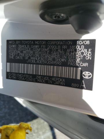 Zdjęcie 10 z aukcji – 2009 TOYOTA COROLLA z VIN JTDBL40E59J049592