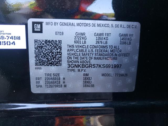 Photo 10 from auction – 2019 CHEVROLET BLAZER 2LT with VIN 3GNKBGRS7KS691997
