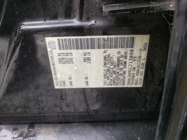Photo 10 from auction – 2012 NISSAN ALTIMA BAS with VIN 1N4AL2AP4CC213898