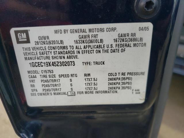 Photo 10 from auction – 2005 CHEVROLET SILVERADO with VIN 1GCEC19X45Z302073