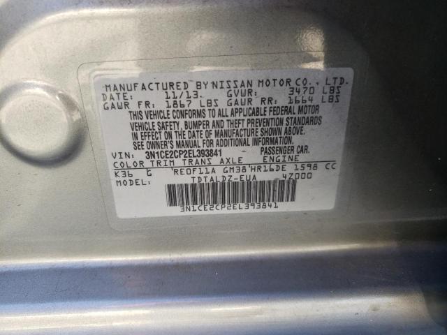 Photo 10 from auction – 2014 NISSAN VERSA NOTE with VIN 3N1CE2CP2EL393841