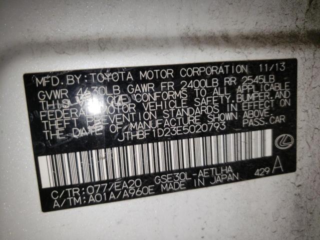 Photo 10 from auction – 2014 LEXUS IS 250 with VIN JTHBF1D23E5020793