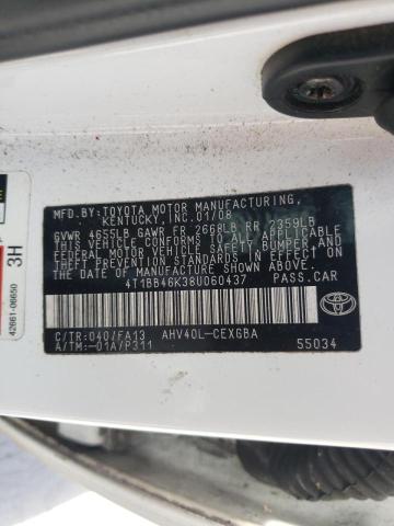 Photo 10 from auction – 2008 TOYOTA CAMRY HYBR with VIN 4T1BB46K38U060437