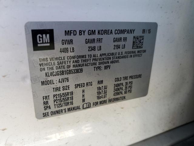 Photo 10 from auction – 2016 BUICK ENCORE with VIN KL4CJGSB1GB533839