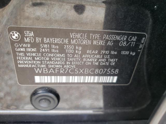 Photo 10 from auction – 2011 BMW 535 I with VIN WBAFR7C5XBC807558
