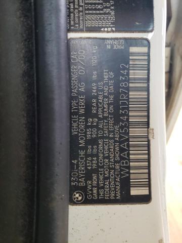 Photo 10 from auction – 2001 BMW 330 I with VIN WBAAV53431JR78342