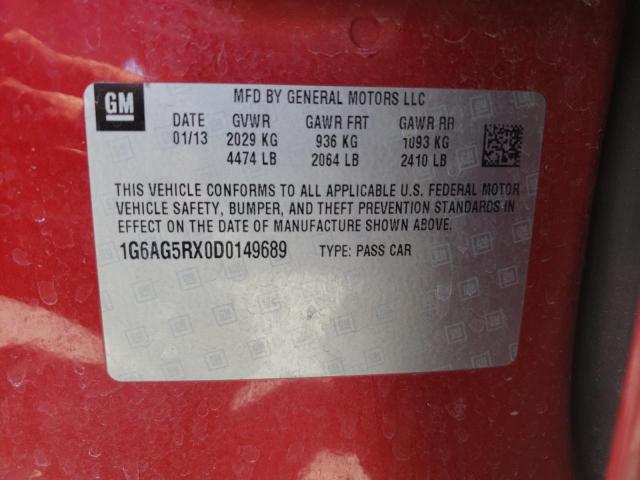 Photo 10 from auction – 2013 CADILLAC ATS with VIN 1G6AG5RX0D0149689
