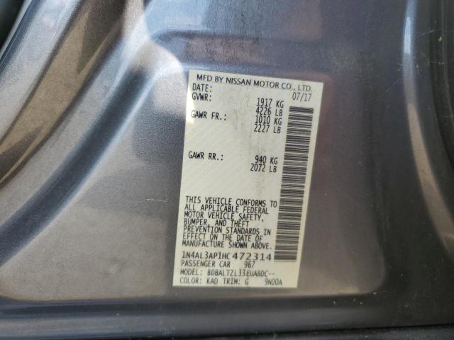 Photo 10 from auction – 2017 NISSAN ALTIMA 2.5 with VIN 1N4AL3AP1HC472314