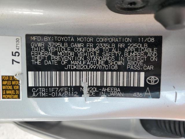 Photo 10 from auction – 2009 TOYOTA PRIUS with VIN JTDKB20U997870108