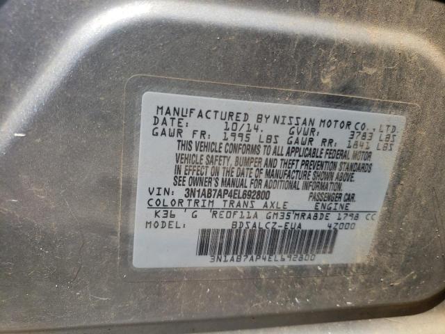 Photo 10 from auction – 2014 NISSAN SENTRA S with VIN 3N1AB7AP4EL692800
