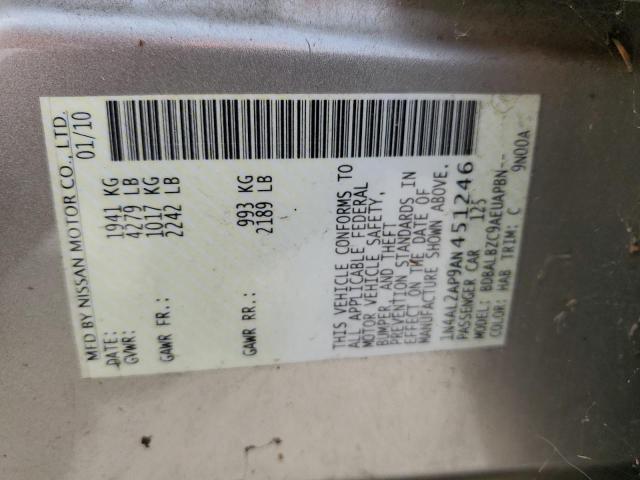 Photo 10 from auction – 2010 NISSAN ALTIMA BAS with VIN 1N4AL2AP9AN451246