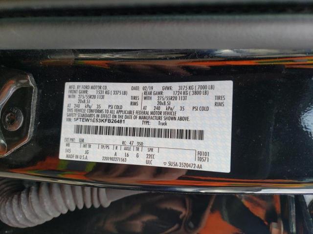 Photo 10 from auction – 2019 FORD F150 SUPER with VIN 1FTEW1E53KFB26481