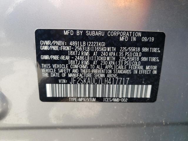 Photo 10 from auction – 2020 SUBARU FORESTER L with VIN JF2SKAUC7LH417717