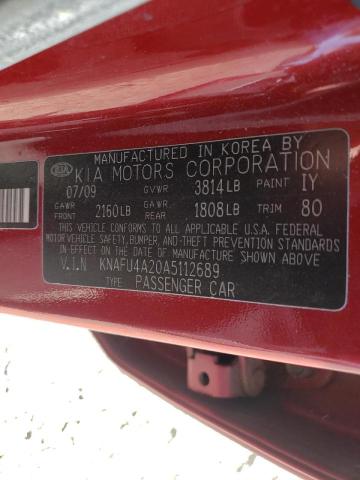 Photo 10 from auction – 2010 KIA FORTE with VIN KNAFU4A20A5112689
