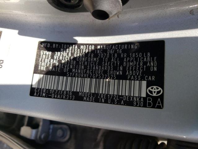 Photo 10 from auction – 2016 TOYOTA COROLLA L with VIN 5YFBURHE7GP532525