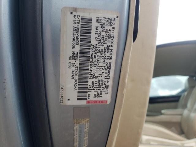Photo 10 from auction – 2004 LEXUS SC 430 with VIN JTHFN48Y040049474