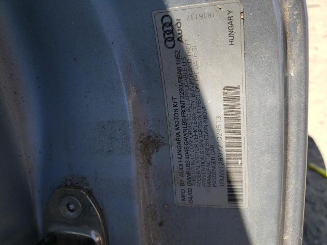 Foto 10 de la subasta – 2002 AUDI TT QUATTRO con VIN TRUWT28N721029513