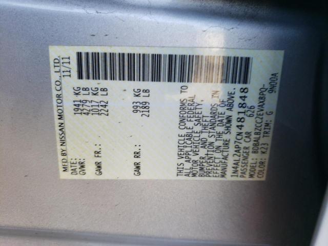 Photo 10 from auction – 2012 NISSAN ALTIMA BAS with VIN 1N4AL2AP7CN481848