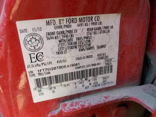 Photo 10 from auction – 2013 FORD F250 SUPER with VIN 1FT7W2BT8DEA19081