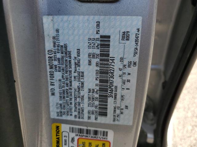 Photo 10 from auction – 2016 FORD FUSION SE with VIN 3FA6P0H73GR277541