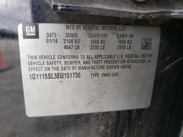 Photo 10 from auction – 2014 CHEVROLET IMPALA LT with VIN 1G1115SL3EU151736