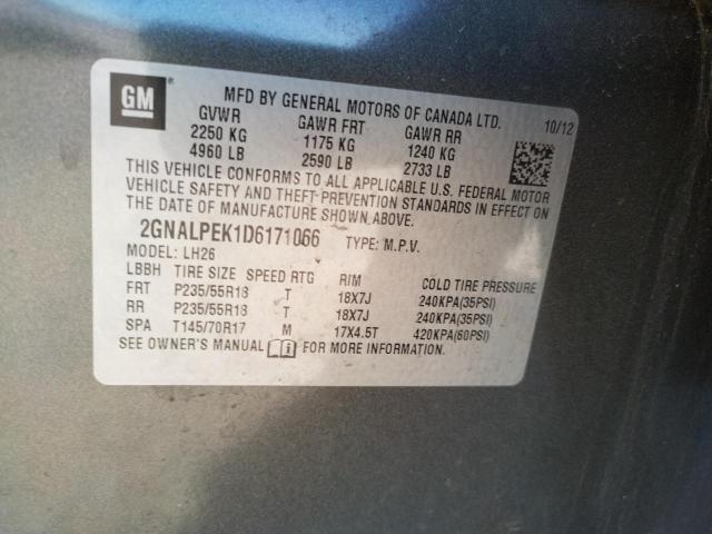 Photo 10 from auction – 2013 CHEVROLET EQUINOX LT with VIN 2GNALPEK1D6171066