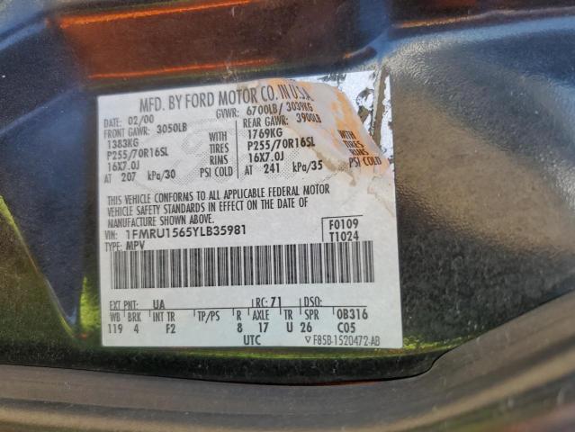 Photo 10 from auction – 2000 FORD EXPEDITION with VIN 1FMRU1565YLB35981