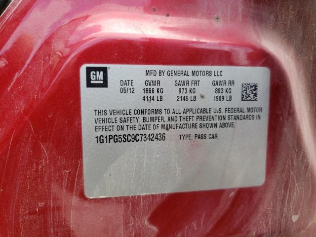 Photo 10 from auction – 2012 CHEVROLET CRUZE LT with VIN 1G1PG5SC9C7342436