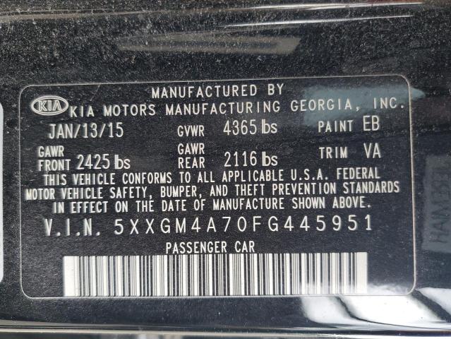 Photo 10 from auction – 2015 KIA OPTIMA LX with VIN 5XXGM4A70FG445951